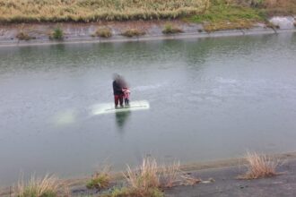 arges un barbat si un copil au supravietuit urcandu se pe plafonul unei masini care a cazut in apa 68e5604f86aec