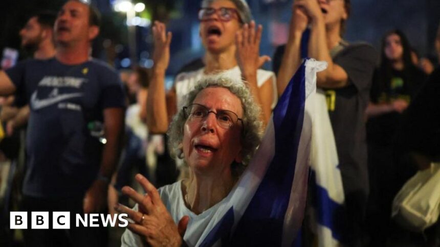 israelis praise trump at huge rally ahead of expected hostage release by hamas in gaza 68eb5860d1d9d