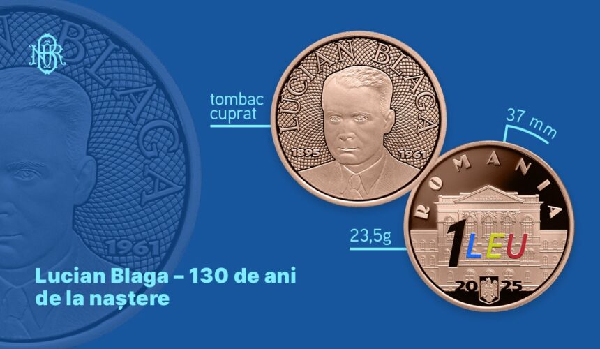 moneda comemorativa dedicata lui lucian blaga la 130 de ani de la nastere lansata de bnr 68fb37507860d