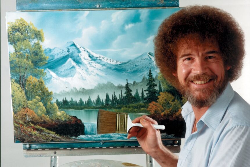 thirty bob ross paintings to be sold at auction to help fund public tv stations 68e573b8b0efd