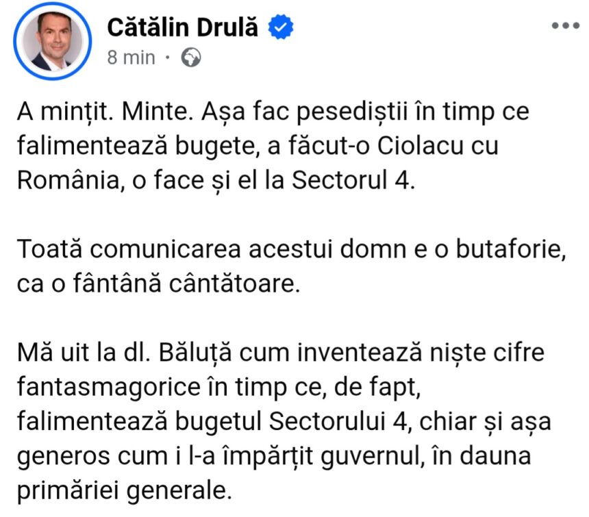 Cătălin Drulă și Daniel Băluță – început tensionat al campaniei electorale la București