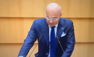 Rareș Bogdan speaking in the European Parliament during a debate on Europe’s social crisis, migration pressure and Christian identity.