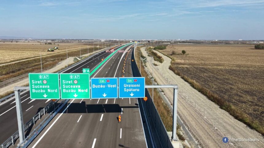 Lucrări aproape finalizate pe Autostrada Moldovei A7 – tronsoanele Pietroasele–Buzău și Focșani–Adjud