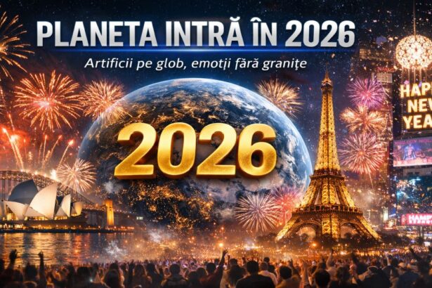Artificii de Anul Nou pe glob, marcând intrarea planetei în 2026