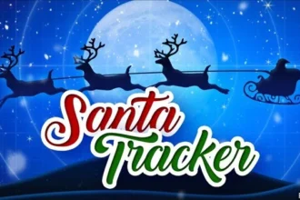 Ilustrație simbolică cu sania lui Moș Crăciun traversând globul în Ajunul Crăciunului