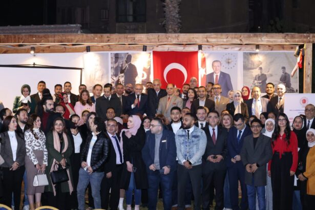 Commemoration event at the Turkish Embassy in Cairo honoring national poet Mehmet Akif Ersoy, attended by diplomats and cultural figures