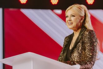 erika kirk welcomes attendees to first americafest since husbands death endorses jd vance for president 6944c85842c2e