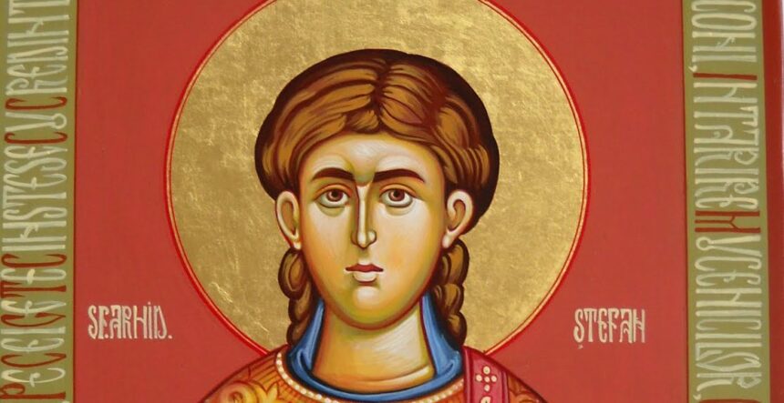 Icoană ortodoxă cu Sfântul Ștefan, primul martir al creștinătății, prăznuit pe 27 decembrie