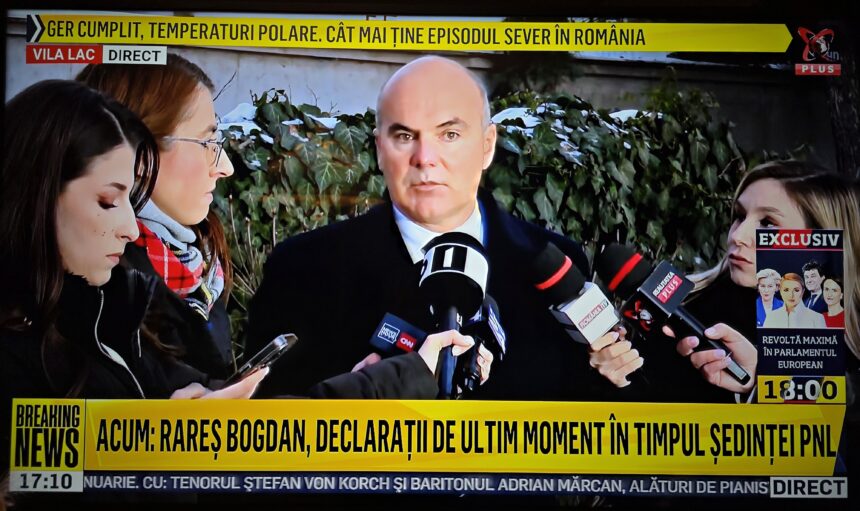 Rareș Bogdan vorbind ferm înaintea ședinței Biroului Permanent Național al PNL, criticând tăcerea politică și lipsa de dialog cu oamenii