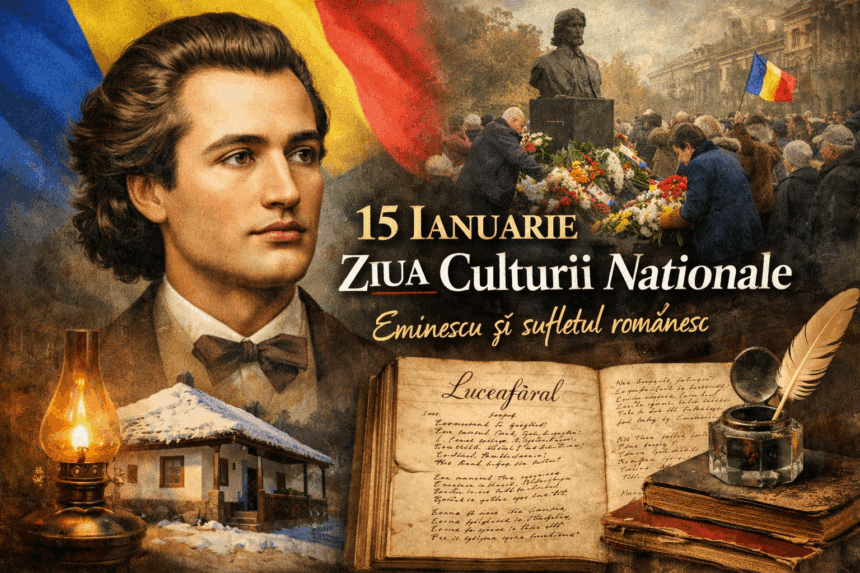 Portret Mihai Eminescu – simbol al Zilei Culturii Naționale în România