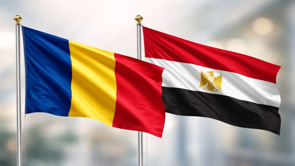Romania and Egypt diplomatic relations, national flags, 120 years of bilateral cooperation and cultural partnership