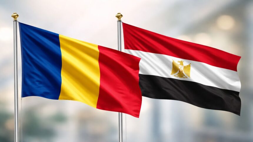 Romania and Egypt diplomatic relations, national flags, 120 years of bilateral cooperation and cultural partnership