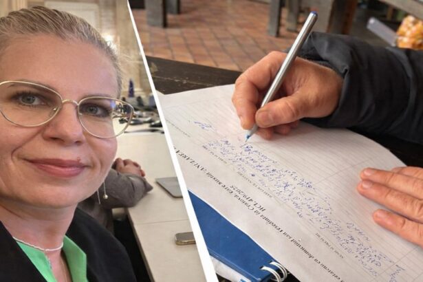 Deputatul Gabriela Porumboiu în timpul inițiativei civice de strângere de semnături împotriva taxei de parcare din Craiova