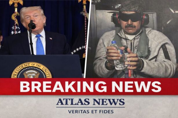 Nicolás Maduro la bordul navei americane USS Iwo Jima, după capturarea sa în urma operațiunii militare a Statelor Unite în Venezuela