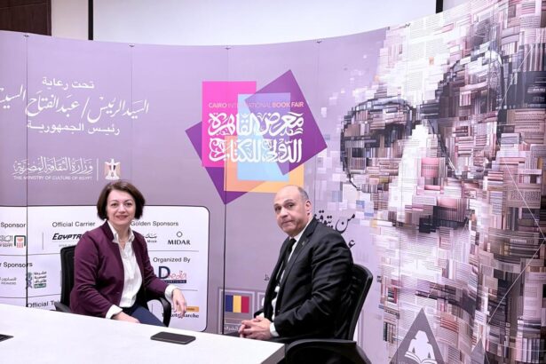 Laura Sitaru, Director of the Center for Arabic Studies at the University of Bucharest, during the Cairo International Book Fair – Amr Yehia Atlas News interview