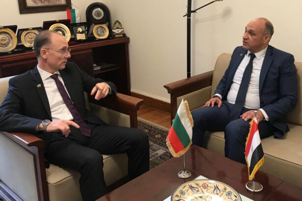 Bulgarian Ambassador to Egypt Deyan Katratchev speaking about 100 years of diplomatic relations between Bulgaria and Egypt