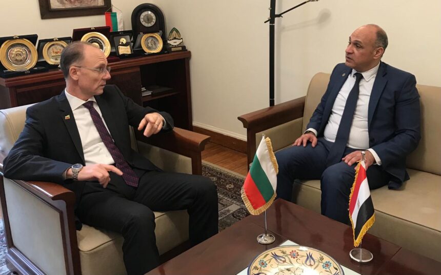 Bulgarian Ambassador to Egypt Deyan Katratchev speaking about 100 years of diplomatic relations between Bulgaria and Egypt