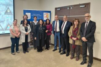 Egyptian and Romanian diplomats attending a cultural diplomacy seminar during the Cairo International Book Fair