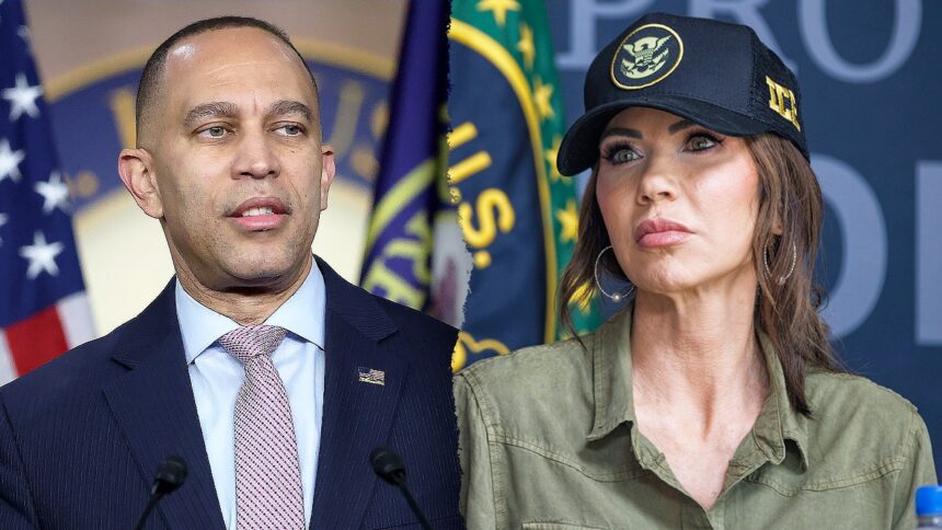 jeffries says dhs secretary noem should be run out of town amid ice shooting backlash 69658a0e06f3b