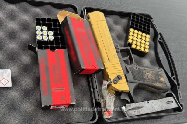 pistol cu gaze descoperit de politistii de frontiera din giurgiu in portbagajul masinii unui cetatean bulgar 6979e23dca5f9