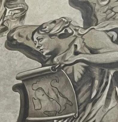 un inger care seamana izbitor cu giorgia meloni restaurat intr o biserica din roma starneste discutii aprinse in italia meloni se autoironizeaza pe social media 697e31b99053c