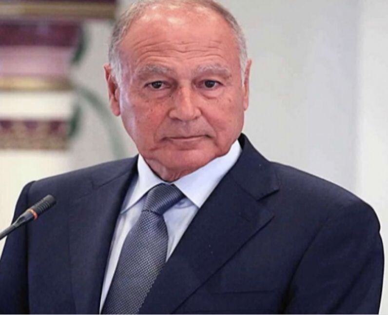 Ahmed Aboul Gheit addressing the Arab League Council session on Iranian attacks against Arab states.