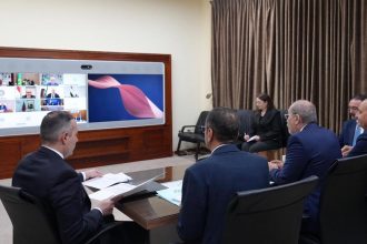 Jordanian Foreign Minister Ayman Safadi speaking about Iranian attacks targeting Jordan and GCC states at an Arab League ministerial meeting.