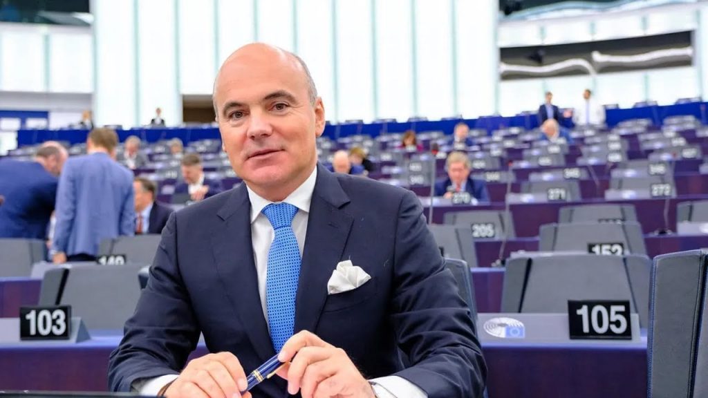 Rareș Bogdan speaking in the European Parliament in Strasbourg calling for Europe to align with the United States against Iran