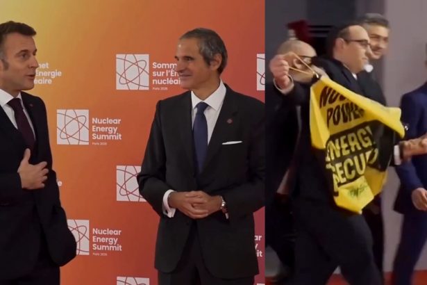 de ce cumparati energie nucleara din rusia activistii greenpeace l au confruntat pe macron pe scena summitului nuclear din franta 69b02642e5190