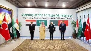 Diplomatic engagement surrounding the US–Israel–Iran war, with regional actors including Pakistan, Turkey, Saudi Arabia and Egypt shaping negotiations amid tensions in the Strait of Hormuz.