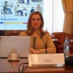 Deputata de diaspora Dumitrița Albu la conferința despre dizabilitate și acces în câmpul muncii, organizată la Palatul Parlamentului.