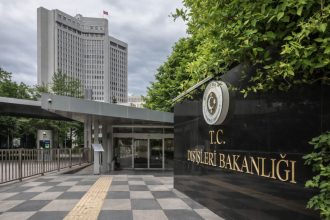 Entrance of the Turkish Ministry of Foreign Affairs in Ankara, featured in an Atlas Diplomatic analysis on the long-term performance and strategic relevance of Turkish diplomacy.