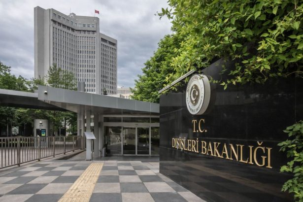 Entrance of the Turkish Ministry of Foreign Affairs in Ankara, featured in an Atlas Diplomatic analysis on the long-term performance and strategic relevance of Turkish diplomacy.