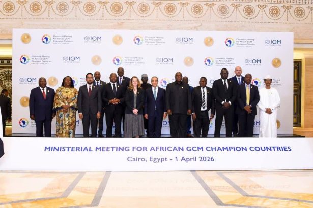 African ministers and representatives attend the Cairo meeting on migration governance and safe mobility on April 1.