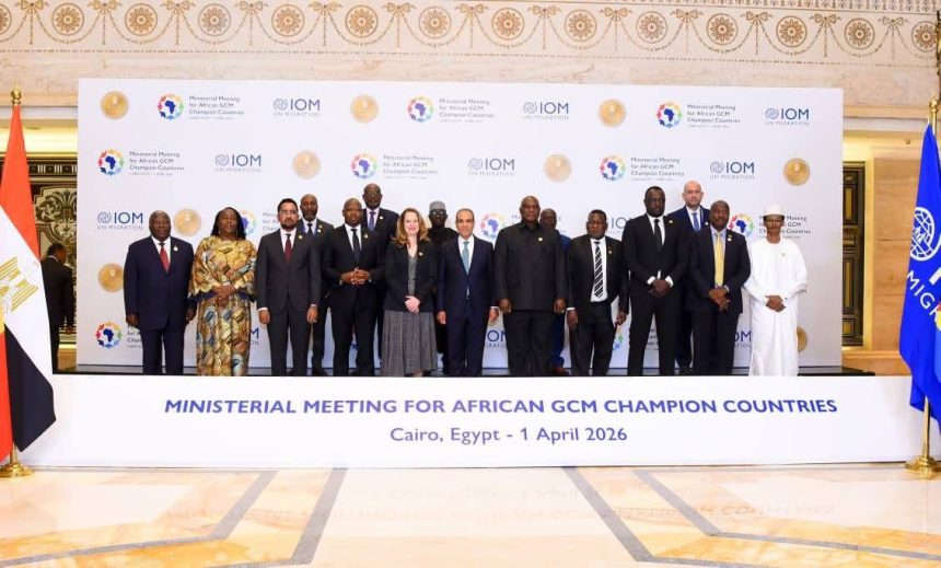 African ministers and representatives attend the Cairo meeting on migration governance and safe mobility on April 1.