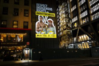 protest vizual urias pe zgarie norii din new york wall street somat sa salveze amazonul de ziua pamantului 69e9169f2b06d