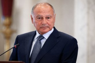Arab League Secretary-General Ahmed Aboul Gheit speaking as regional diplomacy follows the US-Iran ceasefire deal and the reopening of the Strait of Hormuz.
