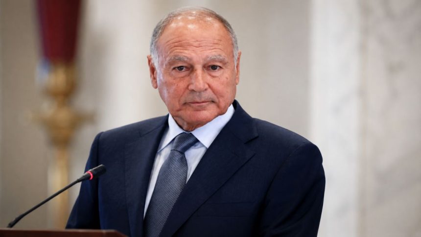 Arab League Secretary-General Ahmed Aboul Gheit speaking as regional diplomacy follows the US-Iran ceasefire deal and the reopening of the Strait of Hormuz.