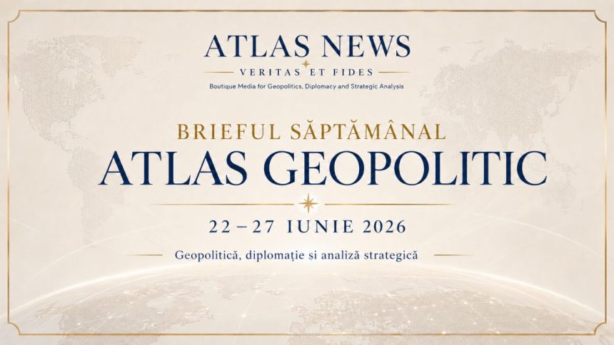 Brieful Atlas Geopolitic pentru săptămâna 22–27 iunie 2026, cu dosare despre NATO Ankara, Ucraina, Hormuz, Uniunea Europeană și taxele digitale transatlantice.