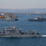 Bulgaria la Marea Neagră nave militare aliate în Marea Neagră, simbol al cooperării dintre Bulgaria, România și Turcia pentru securitate regională NATO.