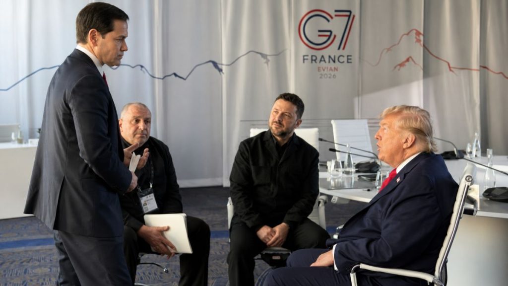 Leaders at the G7 Évian summit engaged in accelerated diplomacy and bilateral meetings