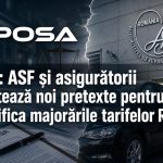 Reprezentare a pieței RCA din România, cu service auto, documente de despăgubire și sigla ASF, pe tema transparenței privind regia proprie.