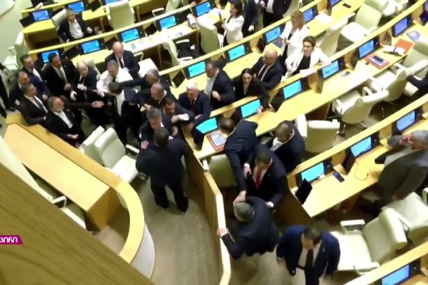 scandal fara precedent in parlamentul georgiei deputatii s au luat la bataie 6a40103abb8ac