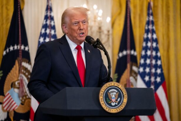 Donald Trump delivers his address to the nation from the East Room of the White House, 16 July 2026