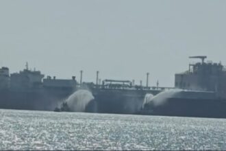 LNG vessels and energy infrastructure in Egypt’s port of Damietta following the maritime security incident.