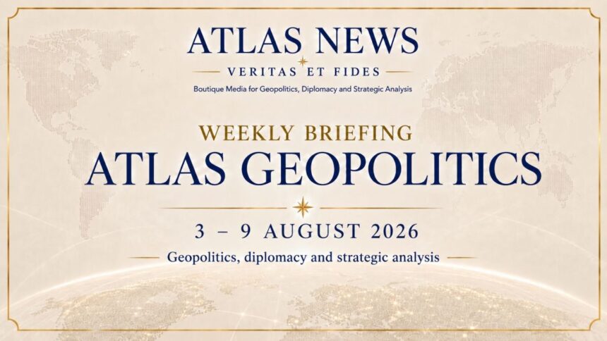 Atlas Geopolitical Brief, 3–9 August 2026 – five key dossiers covering the Red Sea, Black Sea, China, NATO 3.0 and the Mecca Pact.