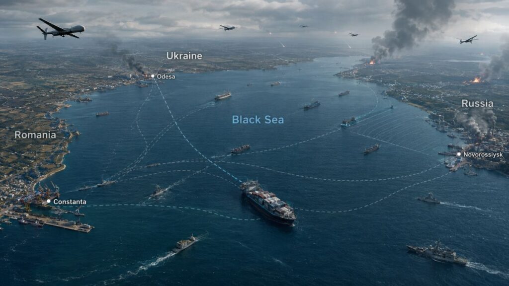 Commercial vessels in the Black Sea and the Sea of Azov during the 2026 maritime war between Ukraine and Russia