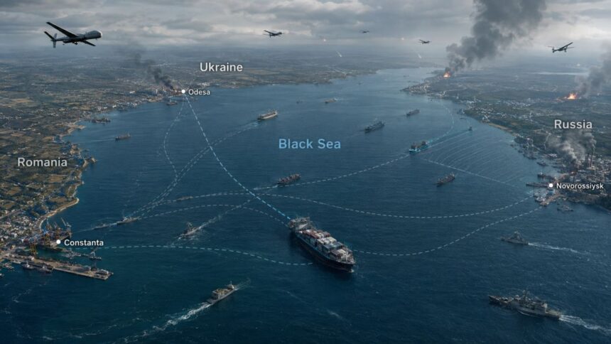 Commercial vessels in the Black Sea and the Sea of Azov during the 2026 maritime war between Ukraine and Russia