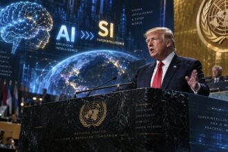 Imagine ilustrativă despre inteligența artificială, în contextul anunțului lui Donald Trump privind utilizarea termenului „superinteligență” în documentele oficiale ale Statelor Unite.