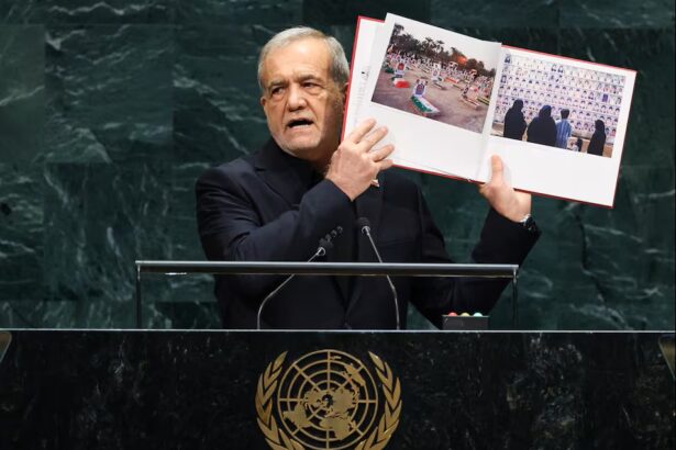 Președintele Iranului, Masoud Pezeshkian, susține discursul la Adunarea Generală a ONU de la New York